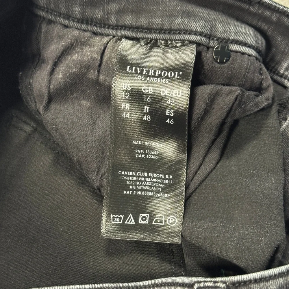 Liverpool Skinny Jeans Womens 12/31 Black The Skinny Mid Rise Stretch Denim Pant